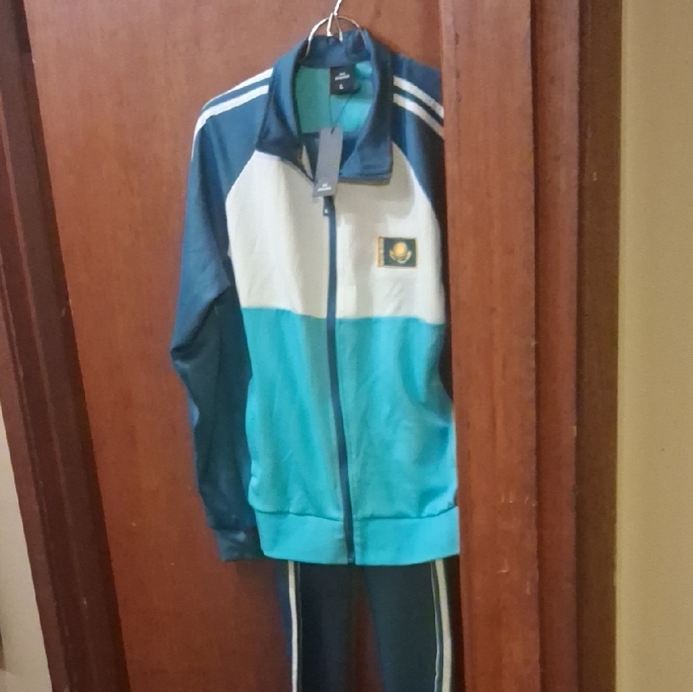 Blue and White Track Suit